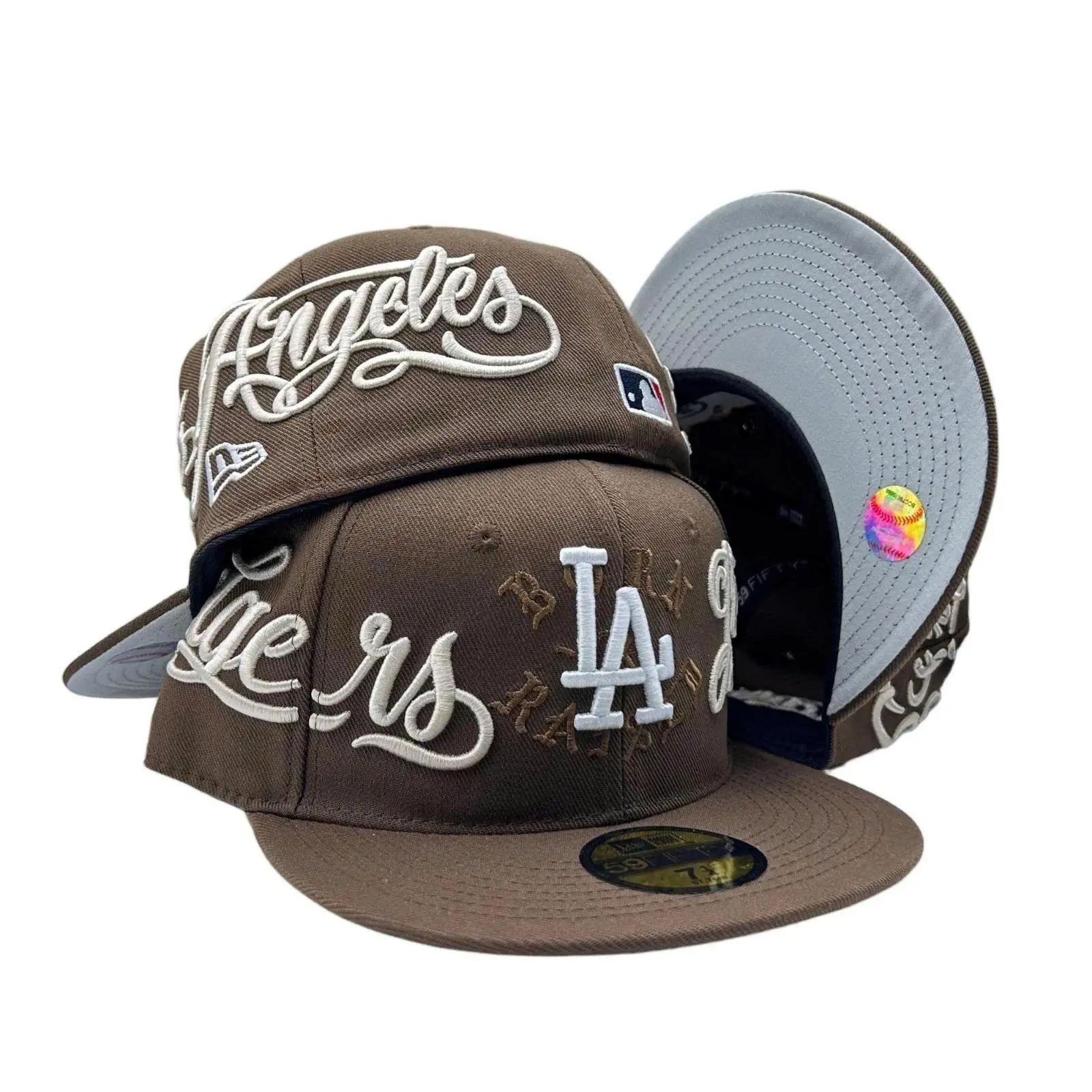New Era Los Angeles Dodgers Brown Snapback Hat with LA Logo and MLB Authentic Patch