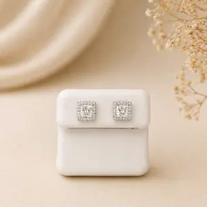 Aretes de Moissanite Certificado plata 925
