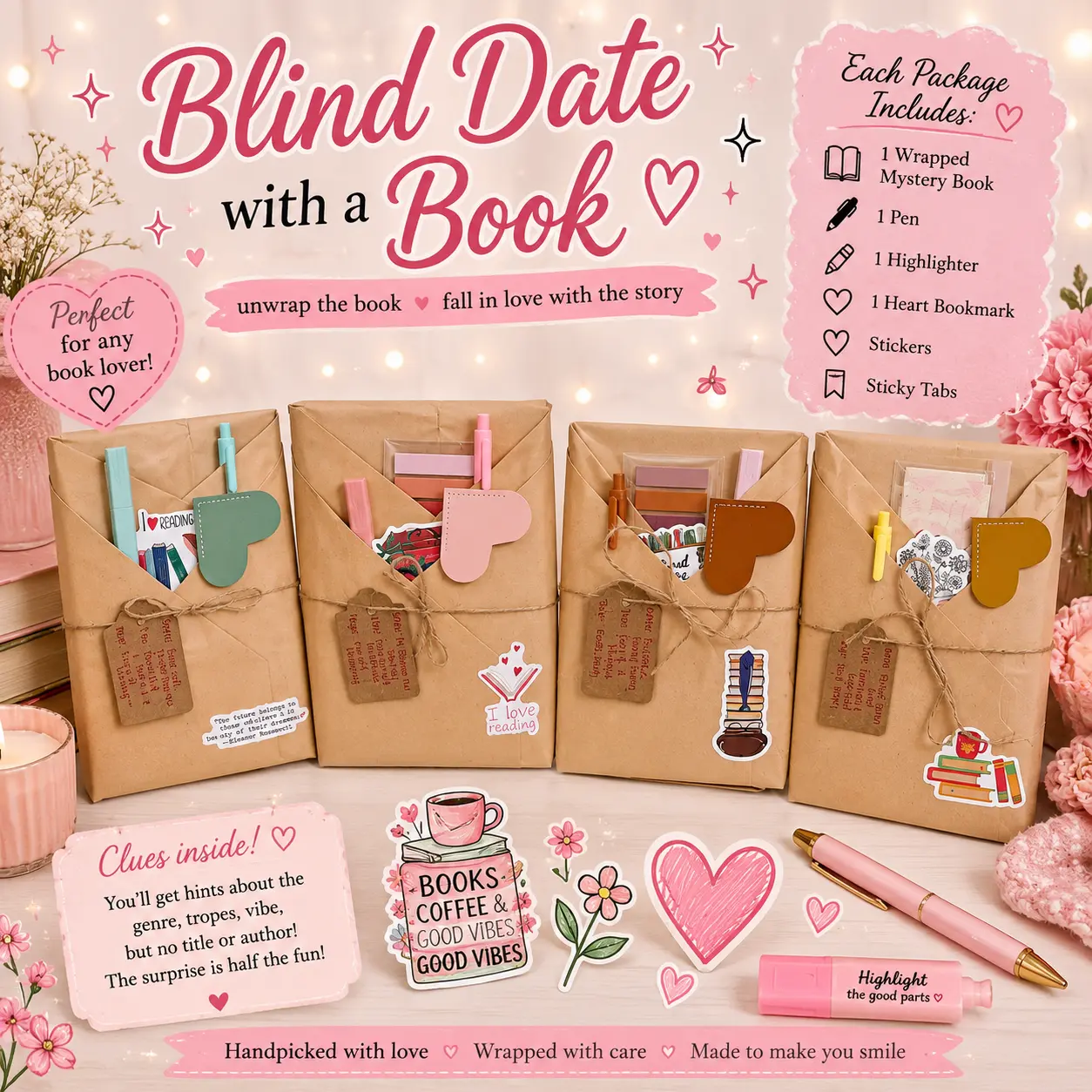 Blind Date with a Book | Wrapped Mystery Book Gift | Cozy Reading Box | Book Lover Gift | Surprise Book Package
