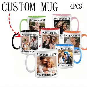 2026  Set of 4, 11-Ounce Beautifully Designed Mugs That Can Be Personalized with Your Own Images And Messages.Featuring Uplifting Phrases And Tailored Texts, This Unique Water Mug Makes for a Perfect Gift for Anyone, Regardless of Gender