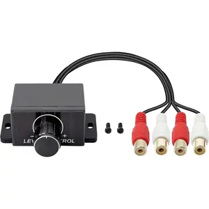 Universal RCA Level Controller  Audio Amplifier RCA Audio Adjuster Bass Boost Volume Control Knob and  for   Speakers  Theater