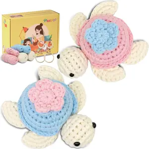 Crochet Kit for Beginners - Learn to Crochet Kits for Adults Beginner with Step-by-Step Video Tutorials - Crochet Kits for Adults and Kids (Turtle)