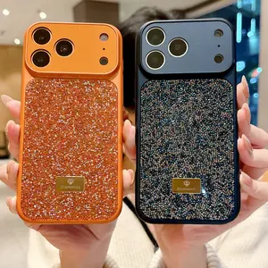 Diamond Studded phone case sparkling rhinestones on Back For iPhone 17 Pro Max 17 Pro Air 16 Pro 15 + 14 13 Camera Protect Cover