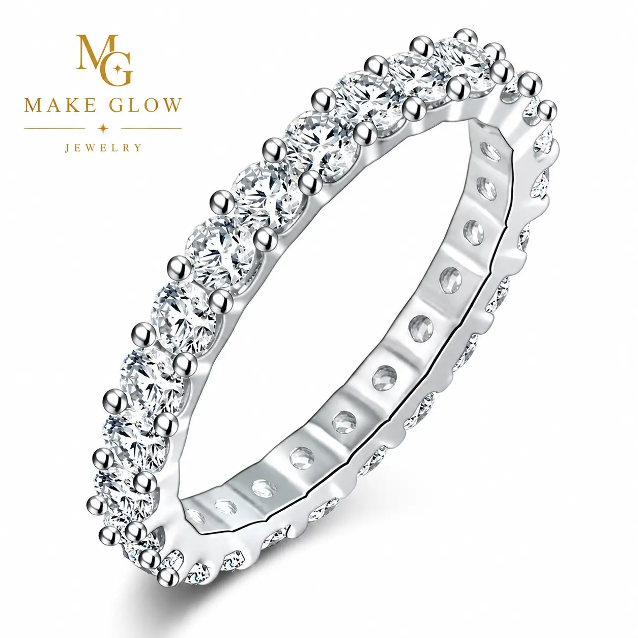 925 Sterling Silver Shining Synthetic Moissanite Bandals Ring for Women, Fashion Jewelry Gift for Engagement & Party Daily Use, Back to School Marquise Bear Necklace【#R8】
