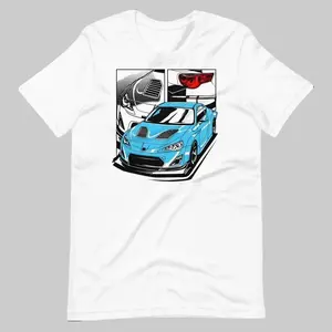 GT86-Scion FRS Fans JDM Car Blue Widebody GT86 Graphics T-shirt Sweatshirt Hoodie Gift for Car Lovers