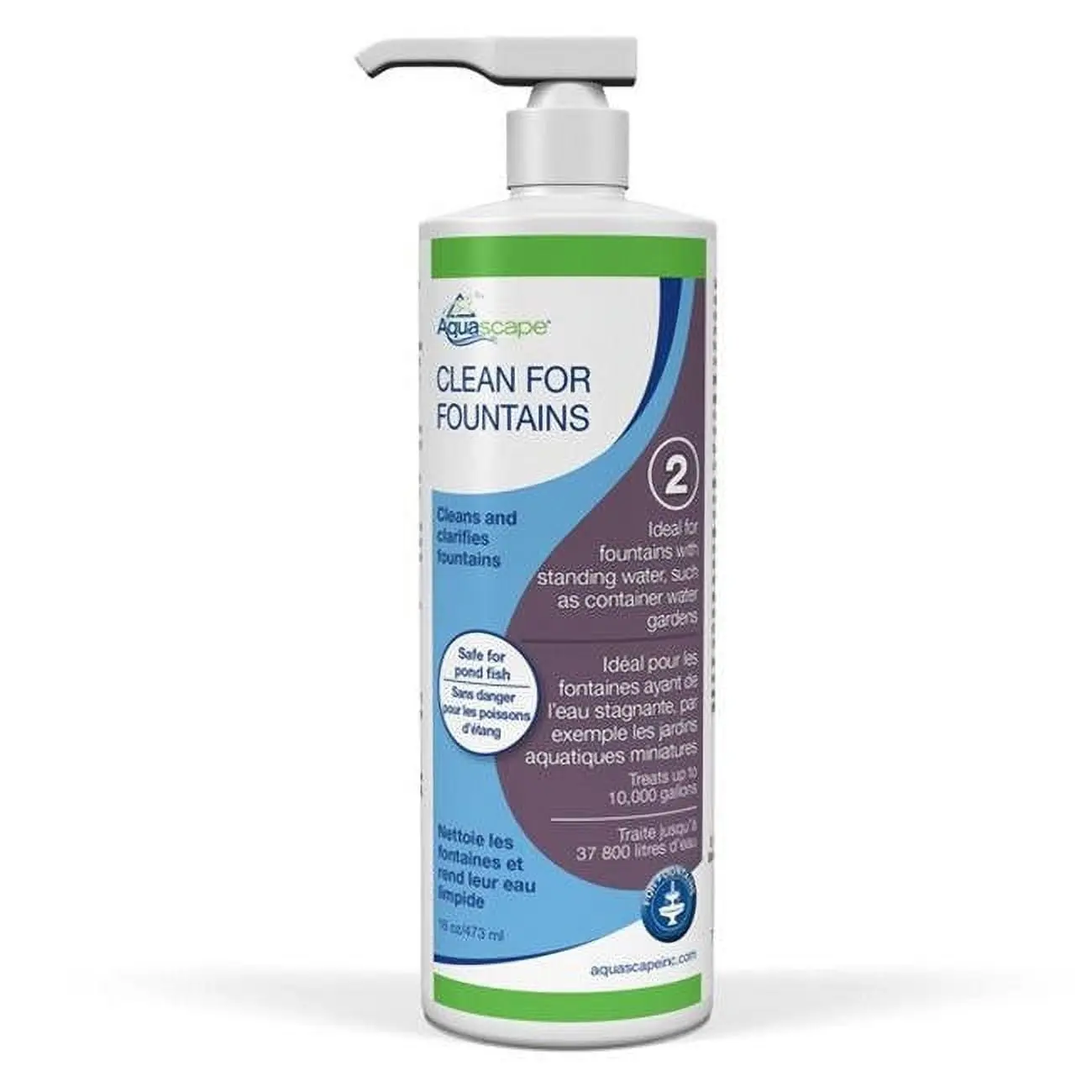 Aquascape 96078 Wildlife Water Treatment, Easy-to-Use Pump Top Flocculent, Eliminates Foam, Keeps Water Features Clean - 16 oz, Clean For Fountains