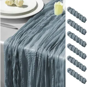 6 Dusty Blue for Summer, 10FT Boho Sheer Gauze Cheesecloth 35x120Inch for Mother's Day Wedding Baby Bridal Shower Birthday Home