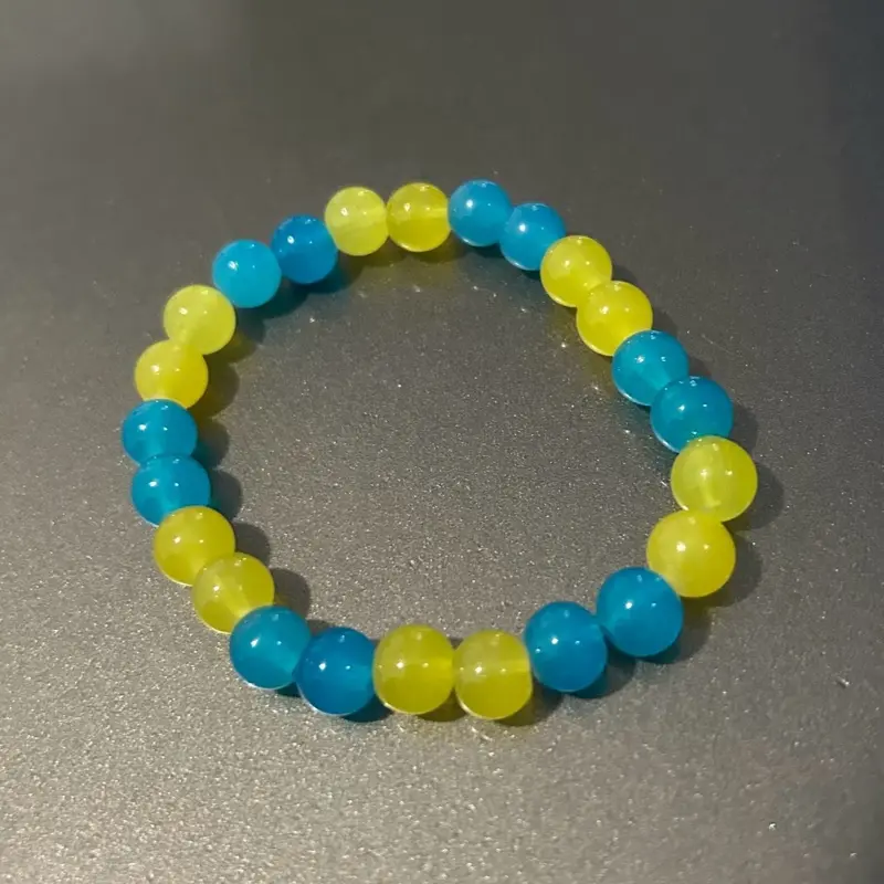 Blue and Yellow Bracelet - Simple Design with Blue and Yellow Beads