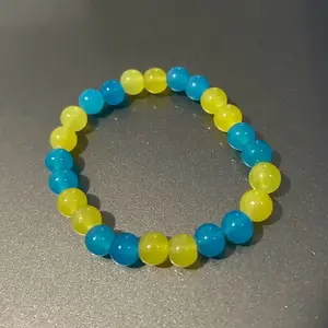 Blue and Yellow Bracelet - Simple Design with Blue and Yellow Beads