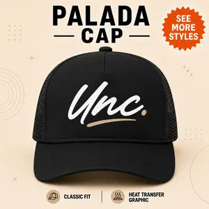 "UNC" Premium Adjustable Trucker Snapback - Black Mesh Baseball Cap for Casual Daily Wear