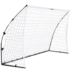 Zeny Portable Soccer Goal 12' x 6', Folding Net with Steel Frame & Fiberglass Posts for Kids & Adults Backyard Practice, Includes Carry Bag & Ground Stakes