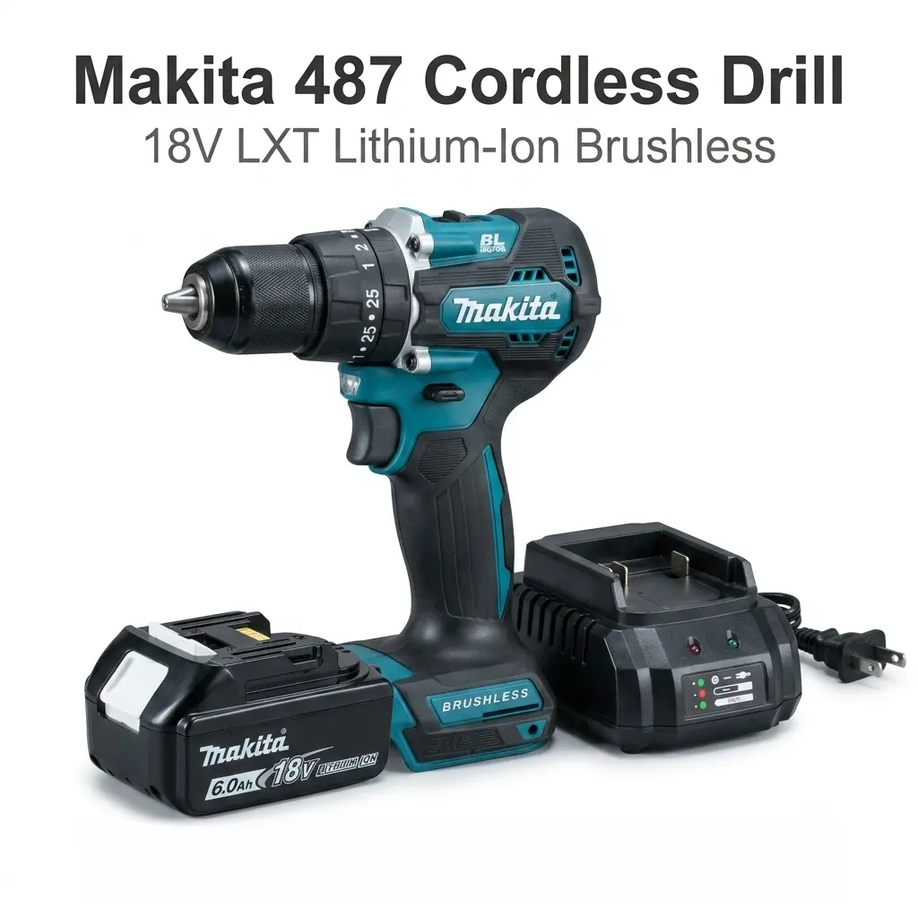 Makita 487 Lithium Handheld Drill - Multi-Torque Adjustment Positions, Detachable Metal Belt Clip, Steady Output for Drywall Fixing, Furniture Installation, High-Impact Hardware Tasks stable