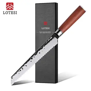 LOTESI Homemade Bread Knife - Serrated Bread Knife for Homemade Bread Sourdough, Japanese Bread Cutting Knife with Wavy Edge for Efficient Slicing, Serrated Knife with Gift Box, Suitable for Mom and Dad
