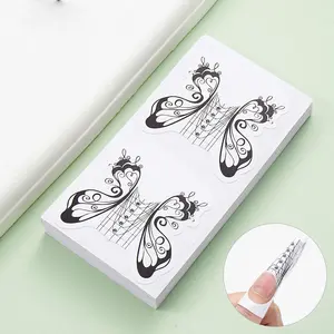 100/500pcs French Nail Forms Paper Tips UV Gel Acrylic Nail Extension Forms Curved Manicure Guide Stickers DIY Nail Art Tools