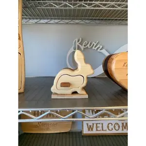 Solid Wood Box w/Drawers, Easter Rabbit, Jewelry Box, Handcrafted, Custom Box, Personalized Box, Handmade, Home Decor, Engraved, Stash Box