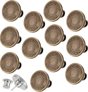 12 Sets 0.67 in/17mm,Jean Button Replacement,Extra Buttons to Tighten Jeans Button for Jeans to Make Smaller,Jean Buttons for Loose Jeans