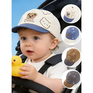 Kids Cartoon Bear Baseball Cap – Soft Brim Sun Hat for Boys & Girls 3-18 Months