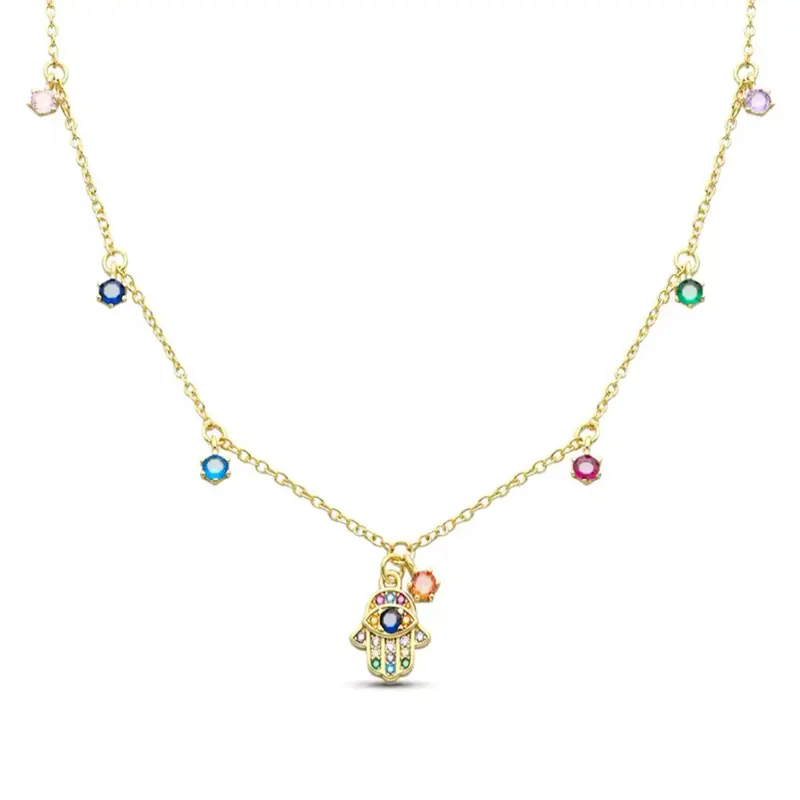 HOT 925 Sterling Silver Heart Necklace Halo Heart Choker with Colorful Beads for Women Jewelry Gift