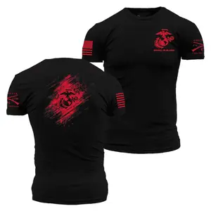 USMC Bound In Blood Shirt Marine Corps Graphic Tee Patriotic Military Red Black T-Shirt Menswear & Underwear Men's Tops T-Shirts