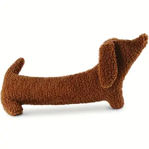 27.5" Soft & Cuddly Dachshund Plush Pillow - Long Weiner Dog Body Pillow in Deep Brown, Knitted Polyester Blend - Perfect for Sofa, Chair, or Home Decor - Ideal Gift for Dog Lovers