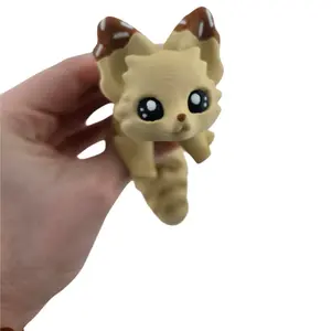 Vanilla Chocolate Dipped Ice Cream Fox – 7.5" Articulated 3D Printed Fantasy Figurine | Sweet Dessert-Inspired Collectible