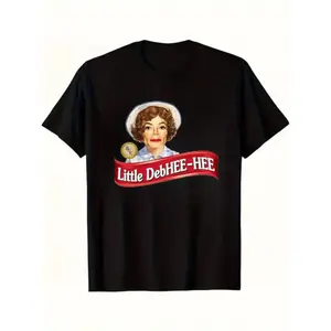 1pc Vintage Little Debbie Graphic T Shirt For Men And Women Casual Cotton Tee With Medium Stretch Crew Neck Perfect For Sports Hiking Cycling Beach Party Breathable Moisture Wicking Fit For Spring Summer In Black