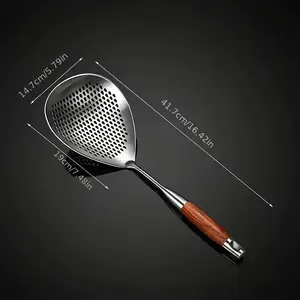 Stainless Steel Large Slotted Spoon - Kitchen Utensils for Frying, Hot Pot Use