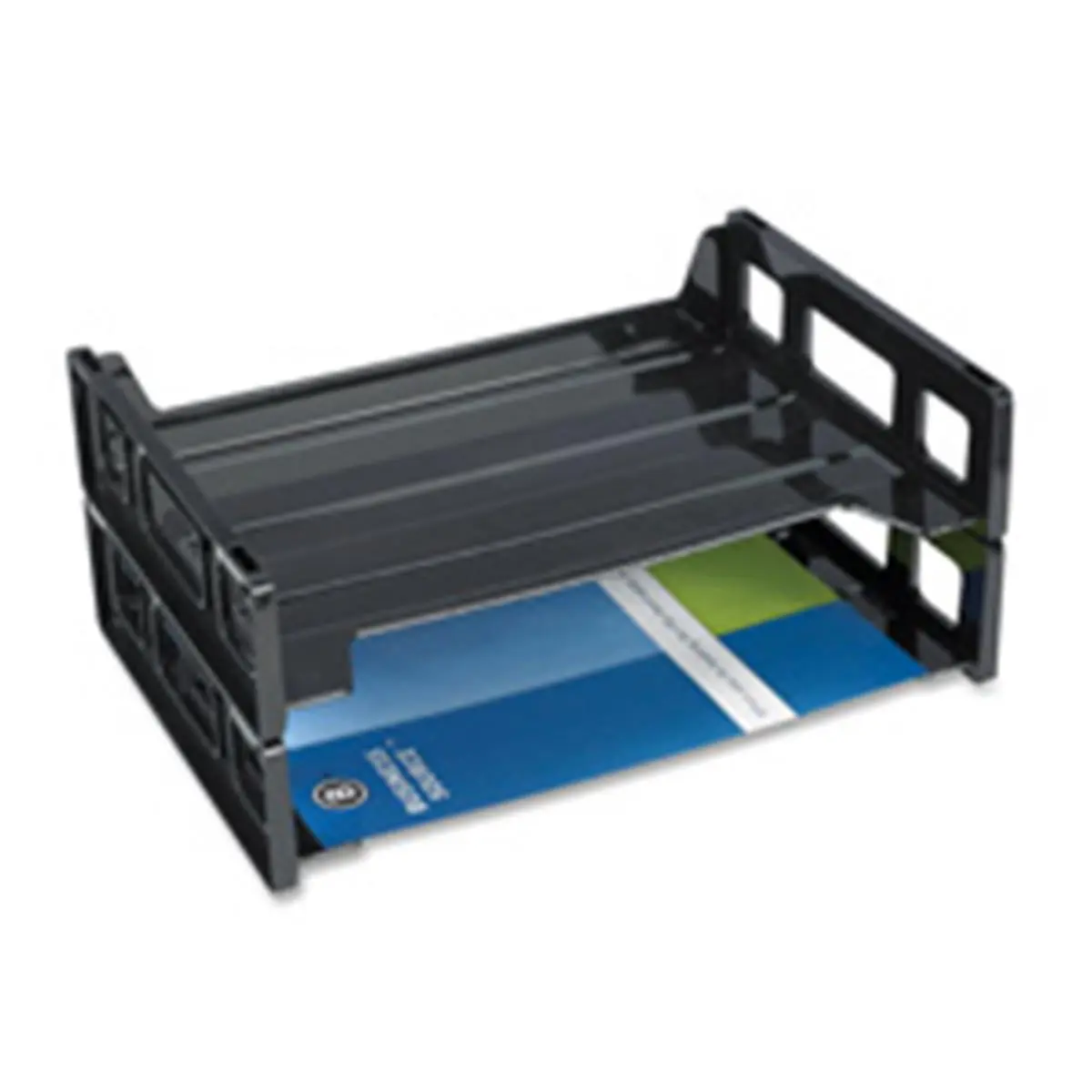 Business Source BSN42585 Stacking Tray- Side Load- Letter- Black