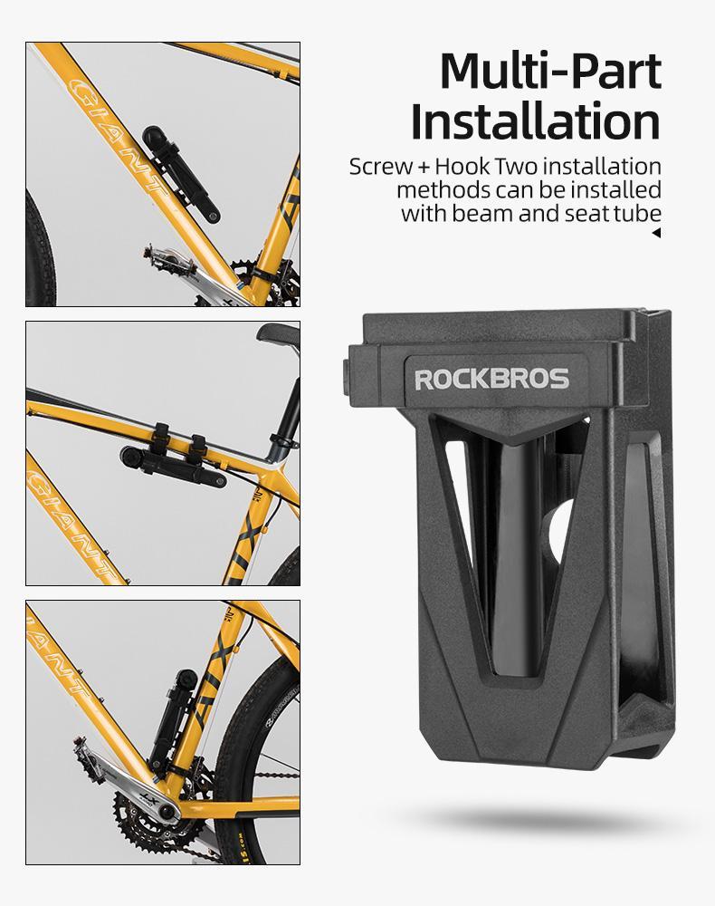 ROCKBROS Folding Bike Lock Combination Bike Lock with Mount Electric Bike Lock Heavy Duty Anti Theft Bicycle Locks with Mounting Bracket 4-Digit Foldable Bike Lock