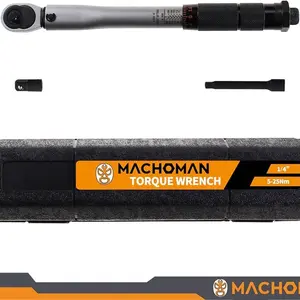 MACHOMAN Torque Wrench 5-25Nm with 3/8 Adapter and 1/4 Inch Extension for Precision Tooling