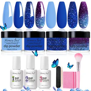 Honey Joy Sky Blue & Navy Dip Powder Kit  Fresh Spring Nails | Easy At-Home Nails (No Lamp Needed)