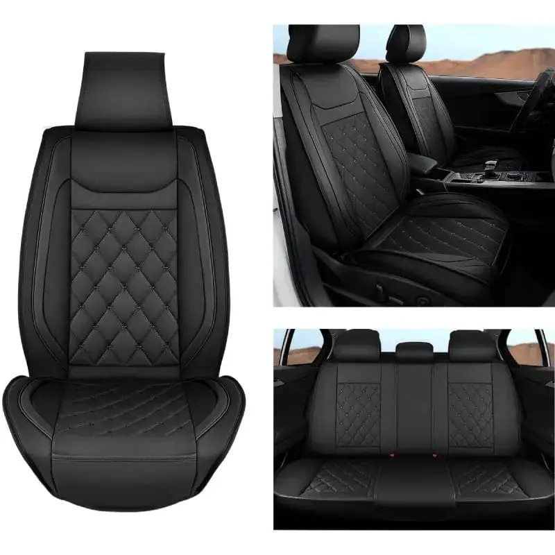 Nilight Hyundai Honda Accord Kia Civic Corolla Camry CRV RAV4 Fusion 5 Seat Covers (Full Set, Black) Car Seat Cushions Car Cushion, Car Seat Protectors, Waterproof