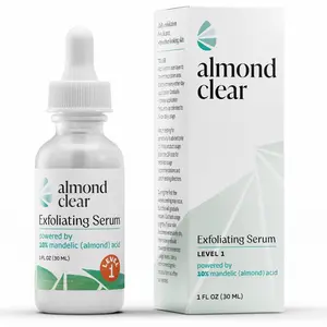 Almond Clear Exfoliating Serum Level 1 for Acne, Folliculitis, Aging Skin, Ingrown Hairs, Dark Spots - 1 fl oz (30 mL)