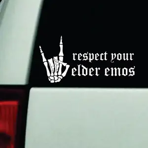 Respect Your Elder Emos Car Decal Truck Bumper Sticker Window Windshield Vinyl Goth Blegh