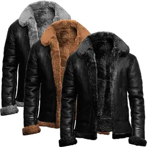 2025 Winter New Faux Fur Jackets for Men – European & American Street Style, Independent Design, Integrated Fur Trim, Thickened Coat (Foreign Trade)