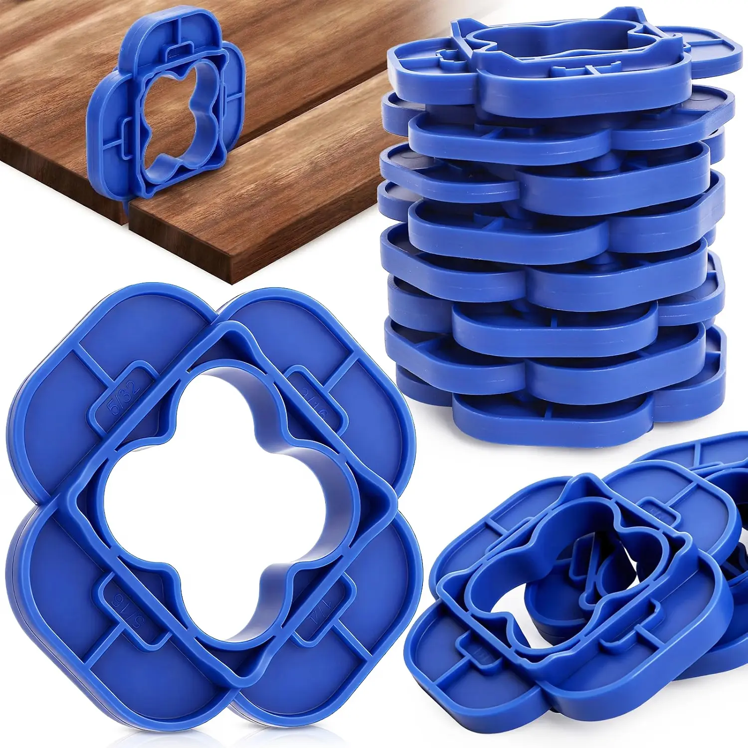 Deck Board Spacers 12 Pack, Reusable Wood Deck Gap Spacers for 1/4" 5/16" 3/8" 5/32" Spacing, Anti-Drop Design Flooring Installation Tool for DIY Deck Building