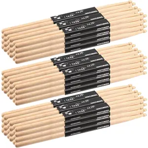 72 count 36 Pairs 5a Drumsticks, Maple Wooden Drum Sticks,  Tip Drumstick Bulk, Percussion Accessories for Drummer, Beginner, Drumming, Practice, and Performance (Yellow)