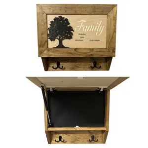 Family Tree Wall-Mounted Gun Cabinet Hidden Secure Storage with Heartfelt Design Black Tree Silhouette Engraved Sentiment Magnetic Locking Mechanism Customizable Foam Insert Black Metal Hooks Mounting Hardware Included