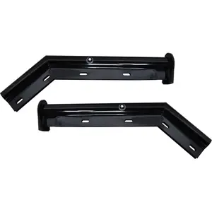 Black Steel Angled Mud Flap Hanger for Semi Trucks, 2-1/2" Bolt Spacing 27" Length Heavy-Duty Spring Loaded Bracket 2pcs(Right + Left)
