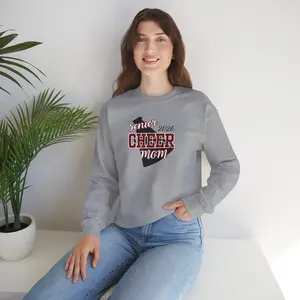 Gildan Senior Cheer Mom 2026 Unisex Heavy Blend Crewneck Sweatshirt Fitted Long Sleeve Casual Autumn Comfortable Cotton Blend with Stitching Pattern - Comfy