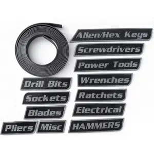 12-Pack Tool Box Magnetic Labels - Heavy Duty 3D Printed Magnetic Tool Organizer Labels, Suitable for Tool Names-Hammers, Sockets, Wrenches, Screwdrivers, Pliers, etc - Strong Magnetic Force, Workshop Organization, Tool Box Stickers, with Adhesive Backing