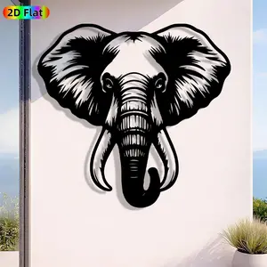 1pc Avant-Garde Elephant Metal Wall Art, Avant-Garde Elephant Statue Mural, Iron Craft, Perfect for Living Room, Garden, Zoo Corner Decor, Highquality Engraving, Intricate Craftsmanship, Christmas Decor, Ideal Gift for Nature Lovers