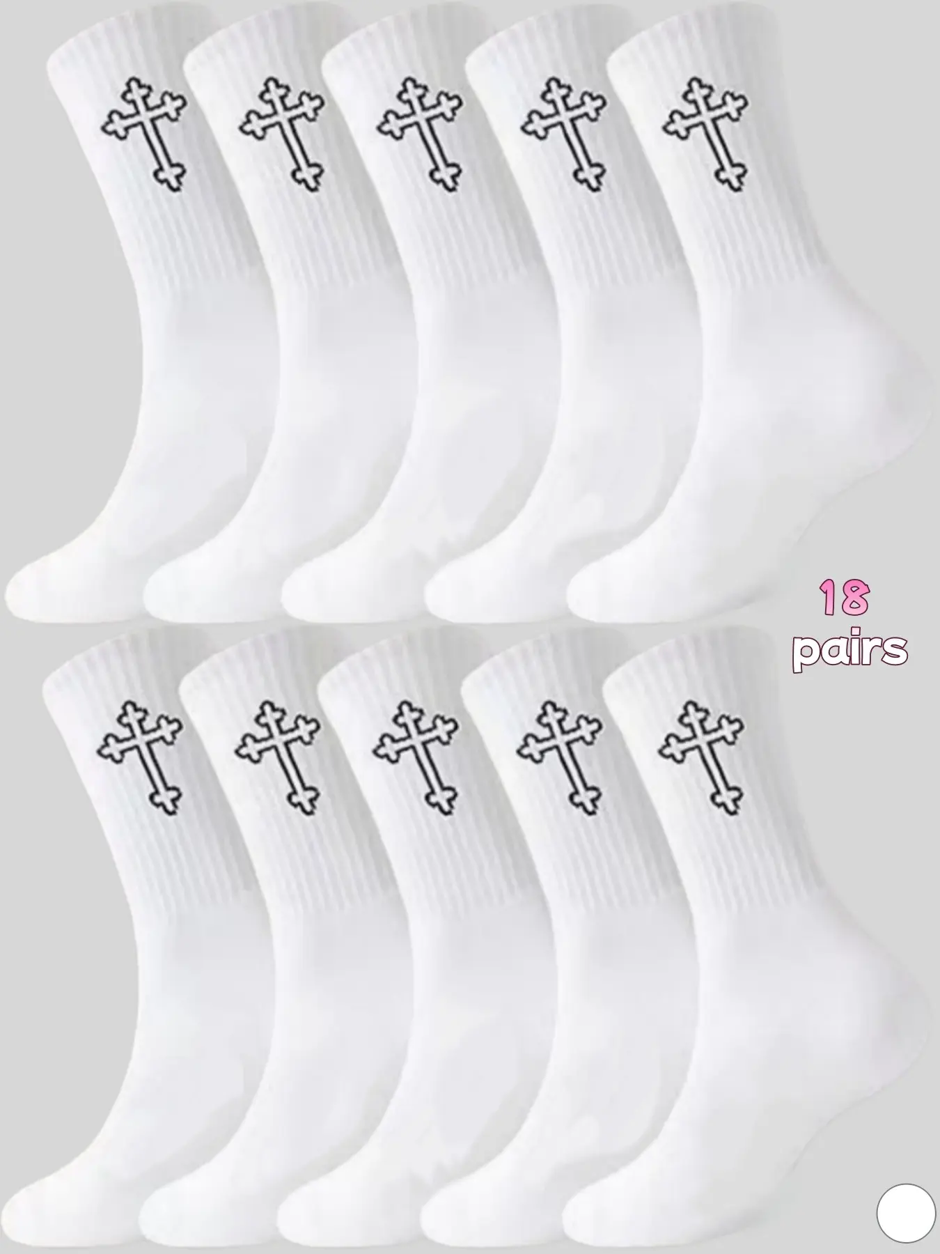 Men's and women's couple socks, breathable, sweat-absorbing, comfortable, Moisture Wicking Socks, mid-calf sports socks, Soccer socks, spring and autumn style, pack of 18 pairs, suitable for daily leisure, outdoor sports, and vacation activities