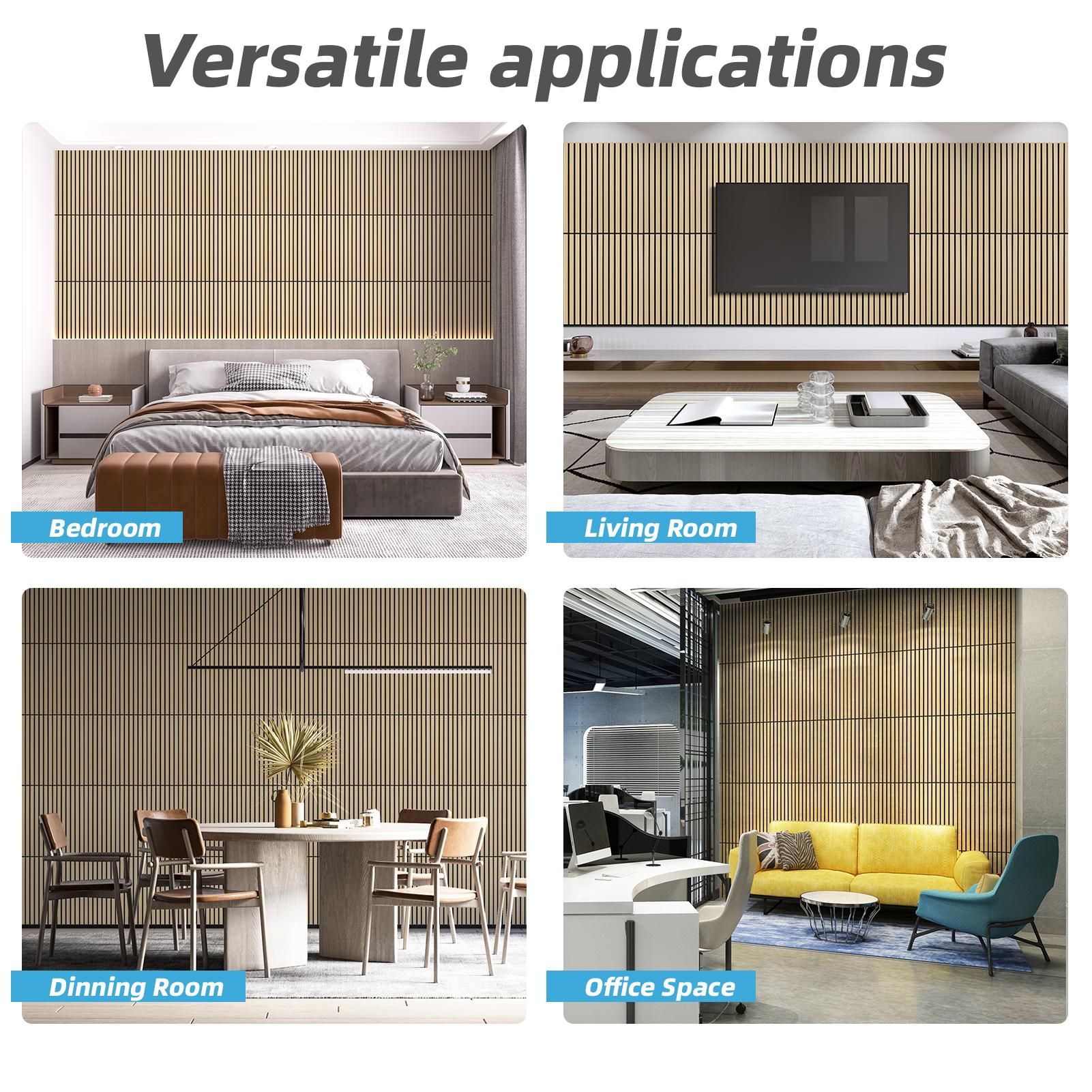 【New】Art3d 4-Pack Lightweight MDF Wood-Look 3D Wall Panels, DIY Decor Panels, 24" x 12",Covers 8 Sq.Ft., Acoustic Grille Panels