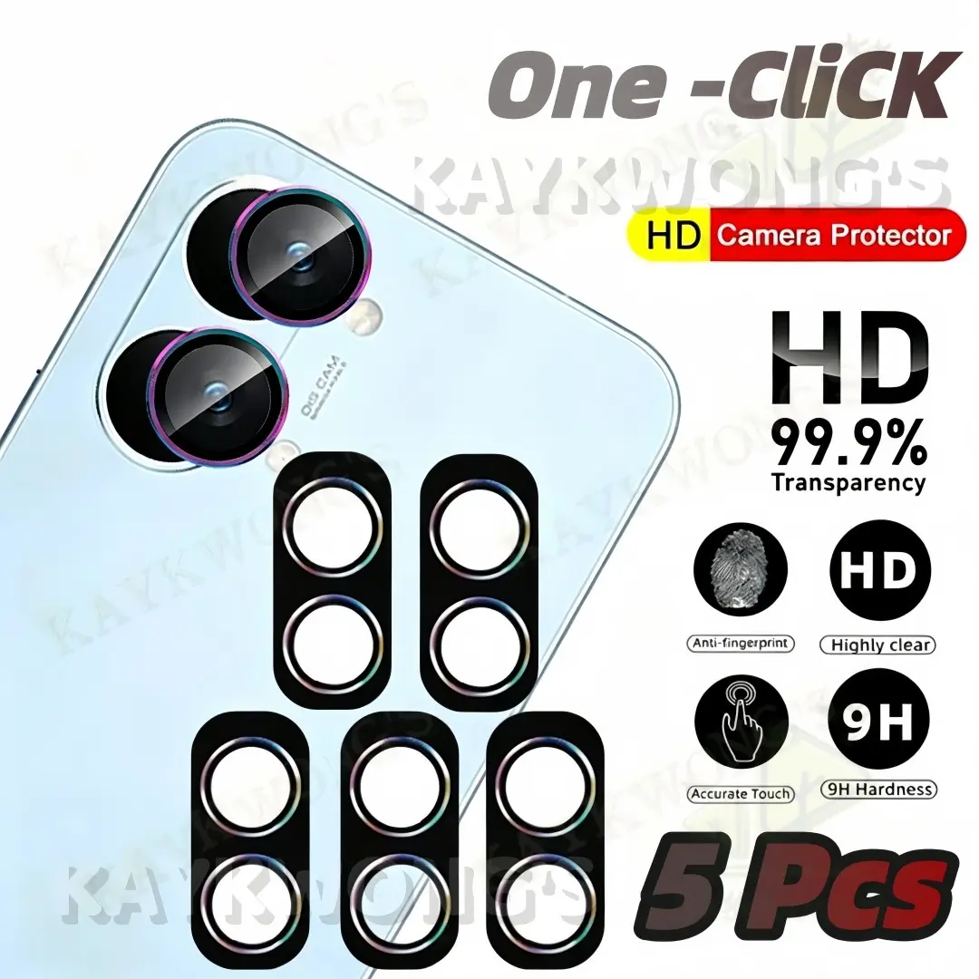 KAYKWONG'S Glass Lens Protector Set for Xiaomi Poco X8 Pro/x8 Pro Max, 5-Piece，Full Coverage, Metal Ring, Silver Color Options