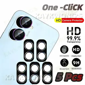 KAYKWONG'S Glass Lens Protector Set for Xiaomi Poco X8 Pro/x8 Pro Max, 5-Piece，Full Coverage, Metal Ring, Silver Color Options