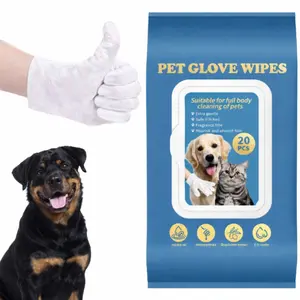 20pcs Pet No-Rinse Gloves Double-Sided Use Dogs & Cats Quick Clean Safe & Gentle