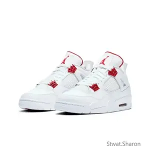 Retro red metallic style white and red casual sports versatile durable and comfortable basketball shoes