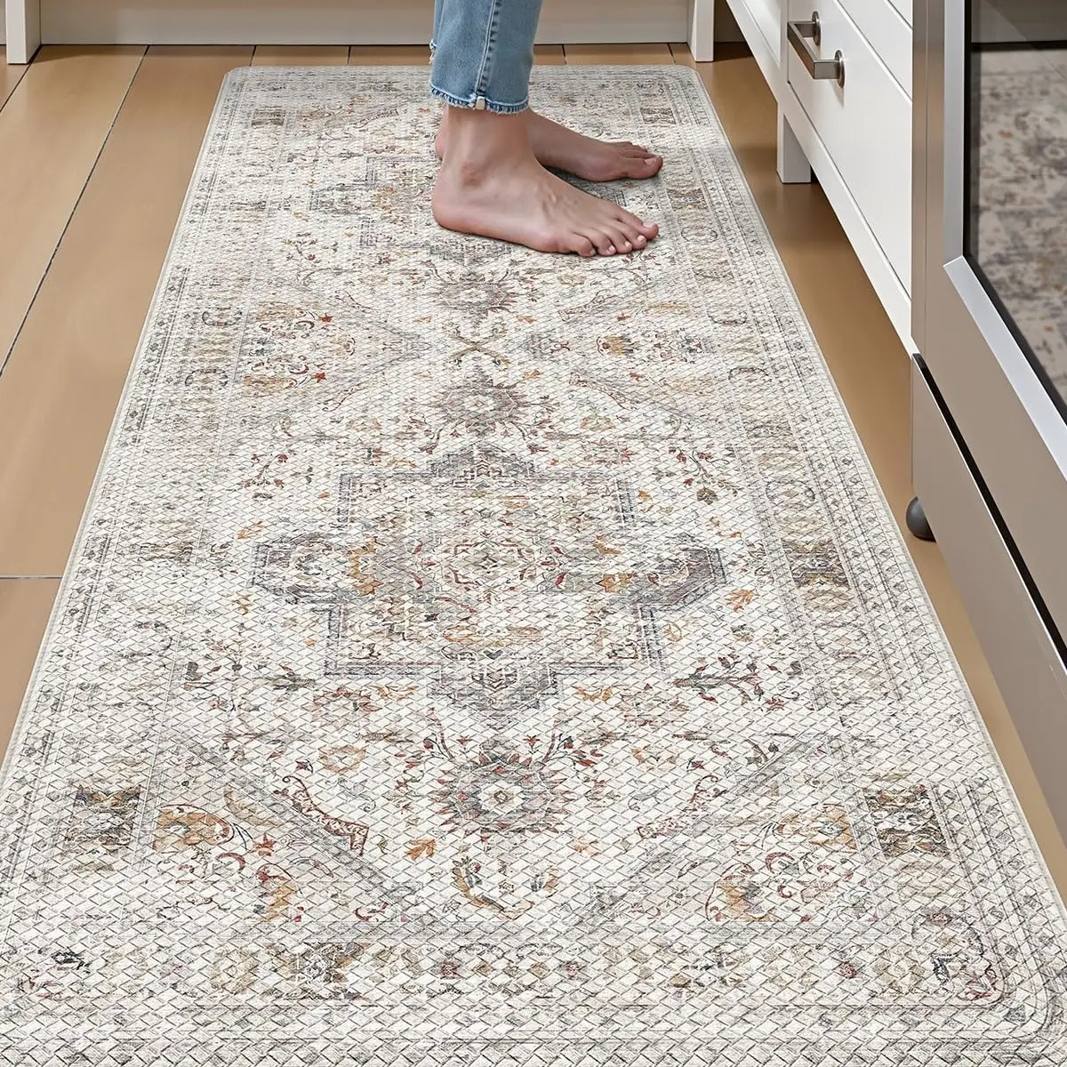 LUMI Kitchen Mat Anti Fatigue Cushioned, Memory Foam Padded Standing Rug Waterproof, Non Slip Comfort Floor Runner for Home, Sink, Laundry, Office, 24