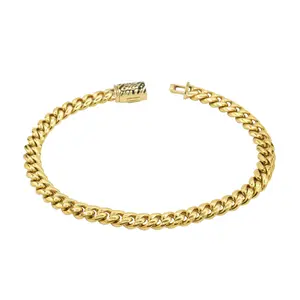 GLD Cuban Link Bracelet 5mm width | 18k Yellow Gold Plated, 7"-9" lengths Classic & Bold - Lifetime Guarantee, Perfect Gift GLD Cuban Link Bracelet 5mm width | 18k Yellow Gold Plated, 7"-9" lengths Classic & Bold - Lifetime Guarantee, Perfect Gift
